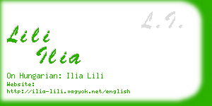 lili ilia business card